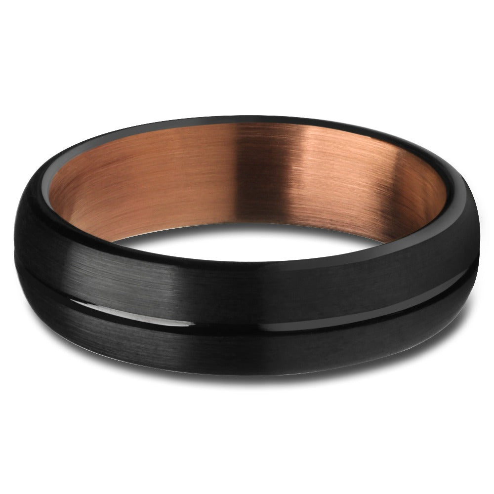 6mm Espresso Wedding Ring Black Tungsten Ring Tungsten Carbide Ring Engagement Ring
