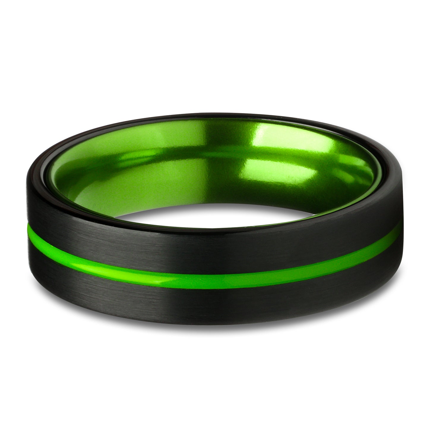 6mm Green Tungsten Ring Green Wedding Ring Engagement Ring Anniversary