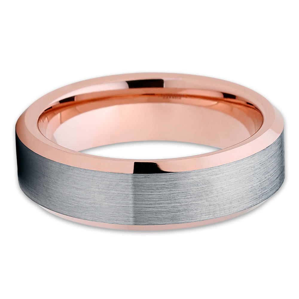 6mm Silver Tungsten Ring Rose Gold Wedding Ring Tungsten Carbide Ring