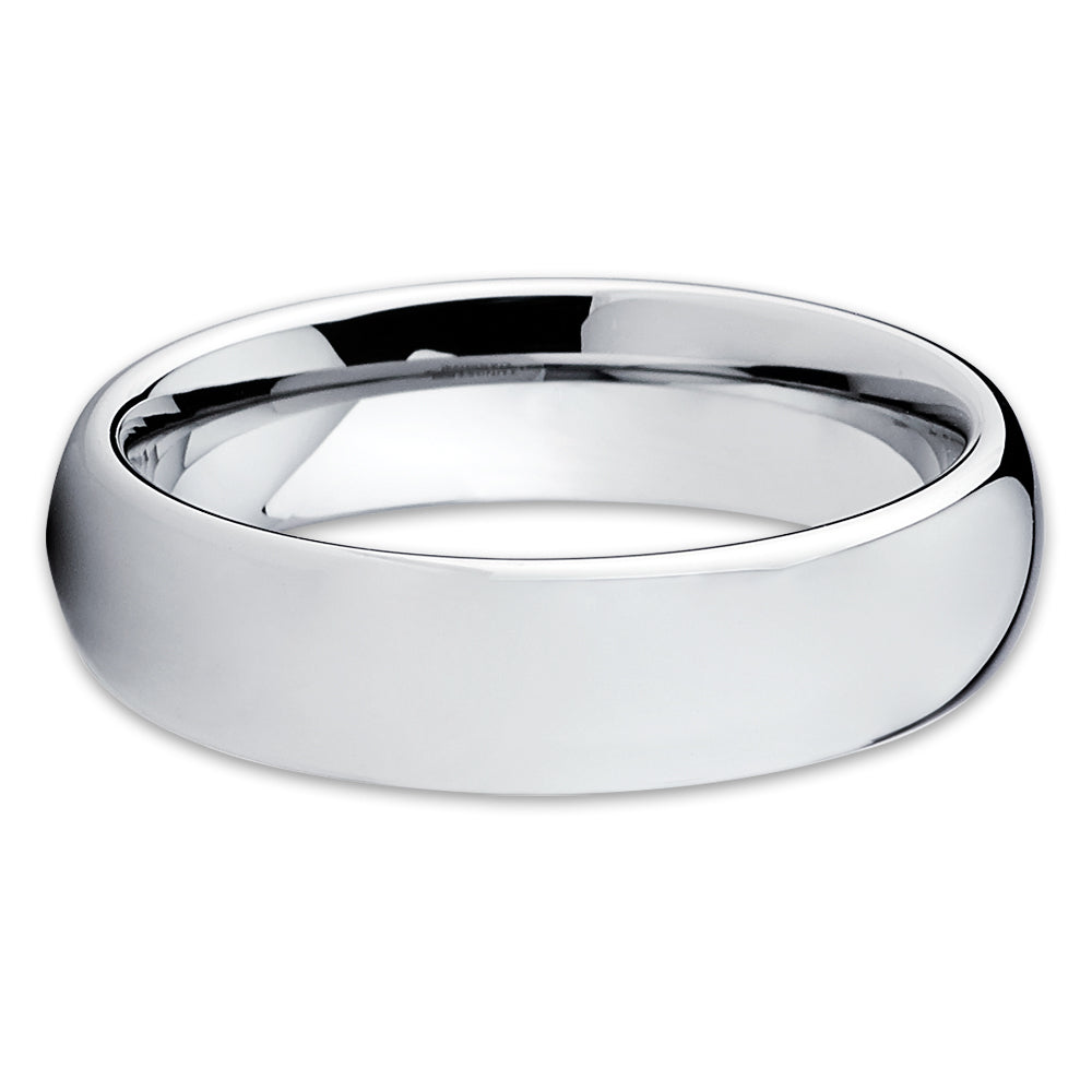 5mm Silver Tungsten Ring Engagement Ring Tungsten Carbide Ring Anniversary