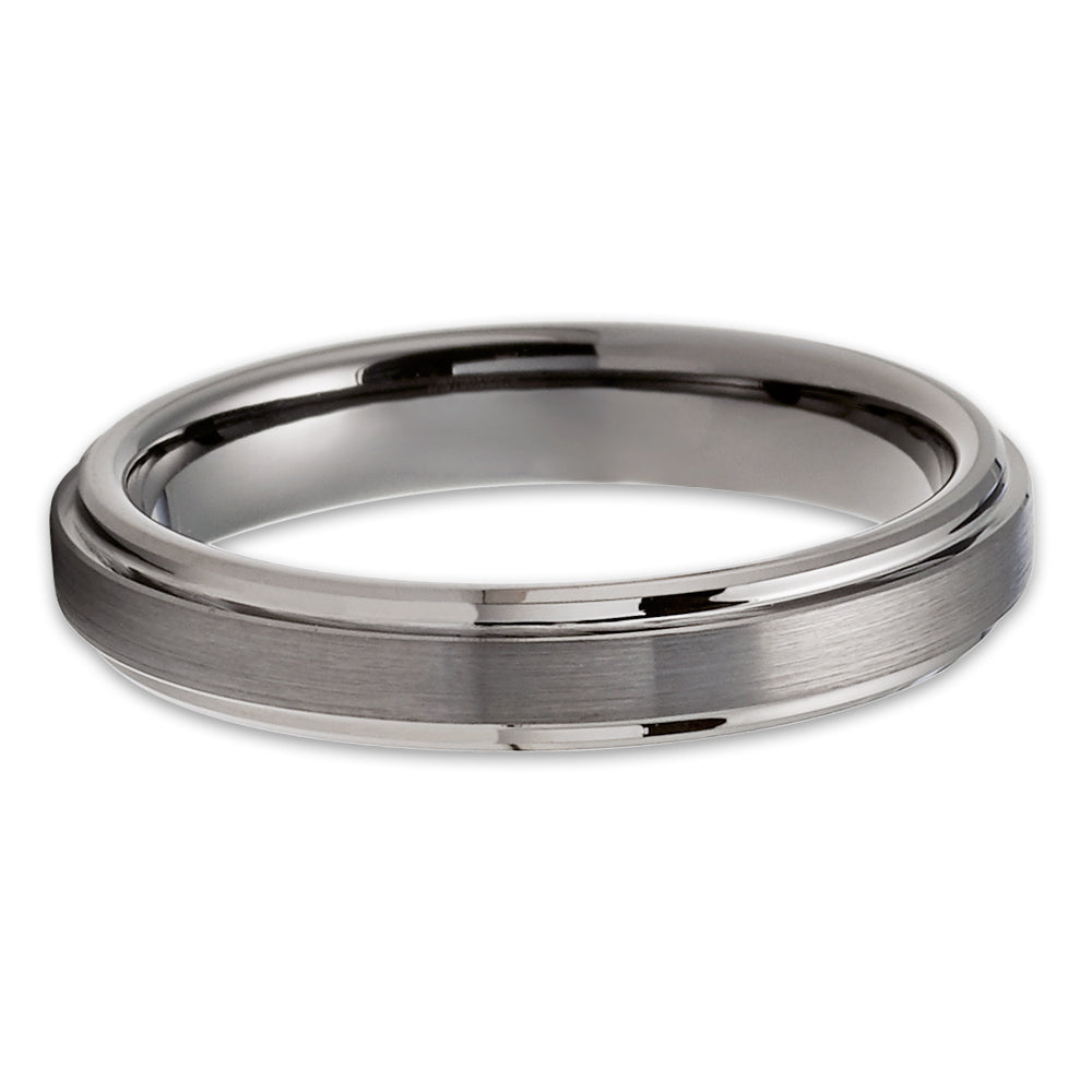 4mm Wedding Band Tungsten Wedding Ring Gunmetal Wedding Ring