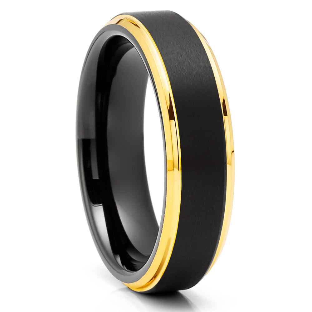 Black Tungsten Ring 6mm Wedding Ring Engagement Ring Anniversary Ring