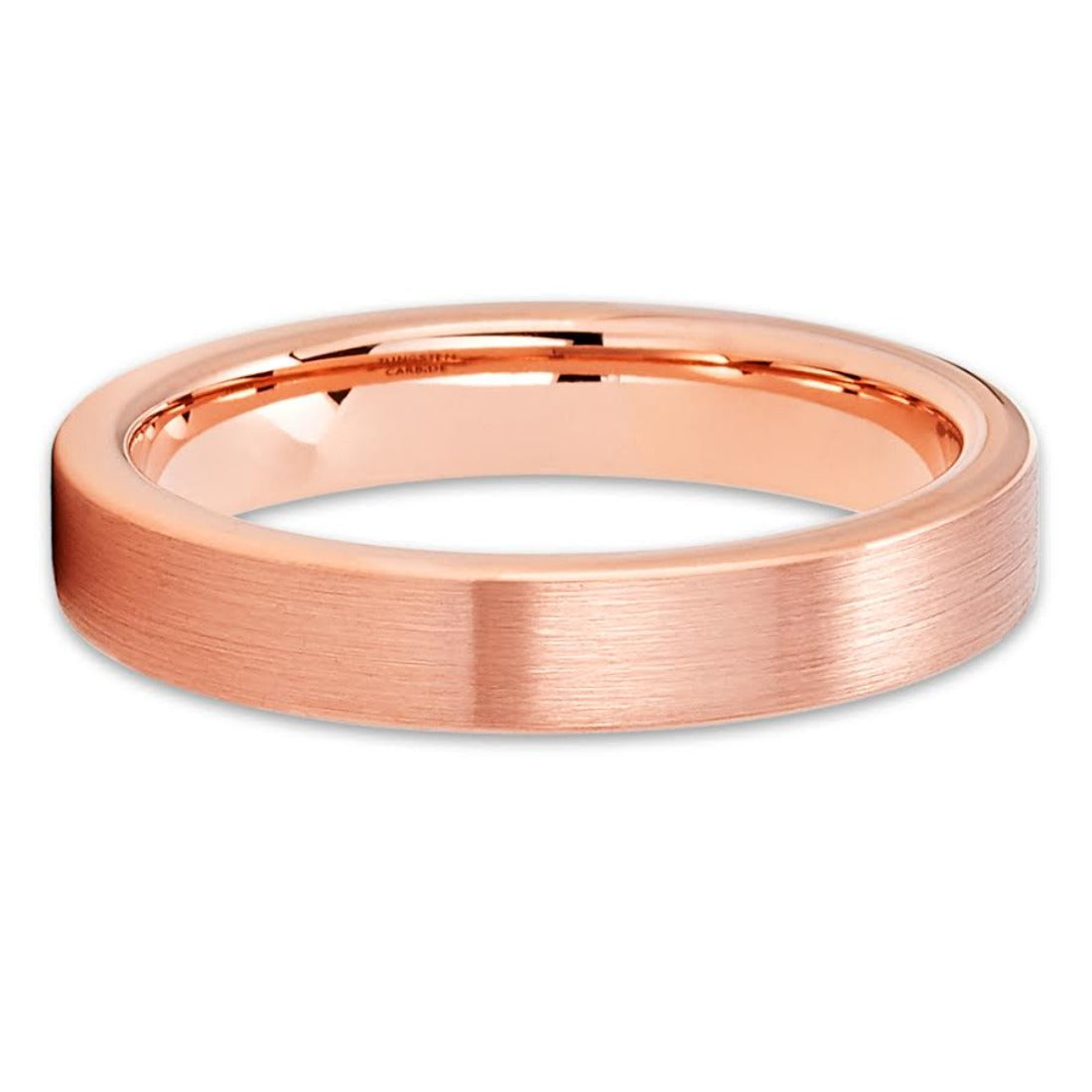 4mm Wedding Ring Rose Gold Wedding Band Tungsten Carbide Ring Engagement