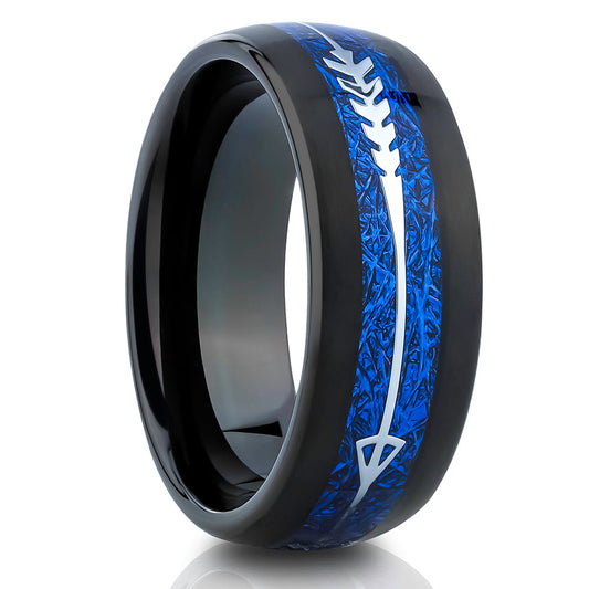 Meteorite Wedding Ring,Black Wedding Ring,8mm Tungsten Ring,Engagement Ring,Tungsten Carbide