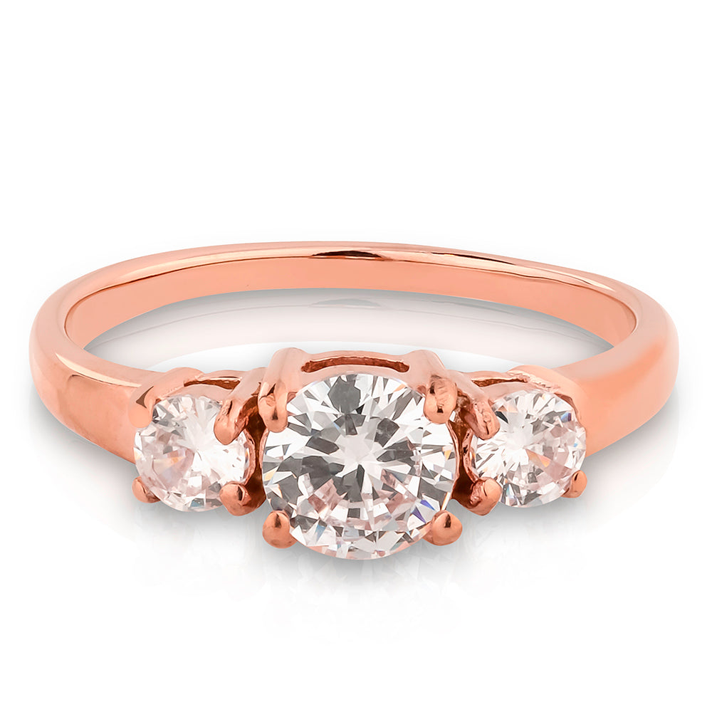 Rose Gold Titanium Wedding Ring Solitaire Wedding Ring Engagement Ring,CZ Wedding Ring