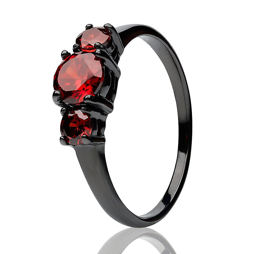 Solitaire Wedding Ring Gunmetal Wedding Ring Titanium Wedding Ring Ruby