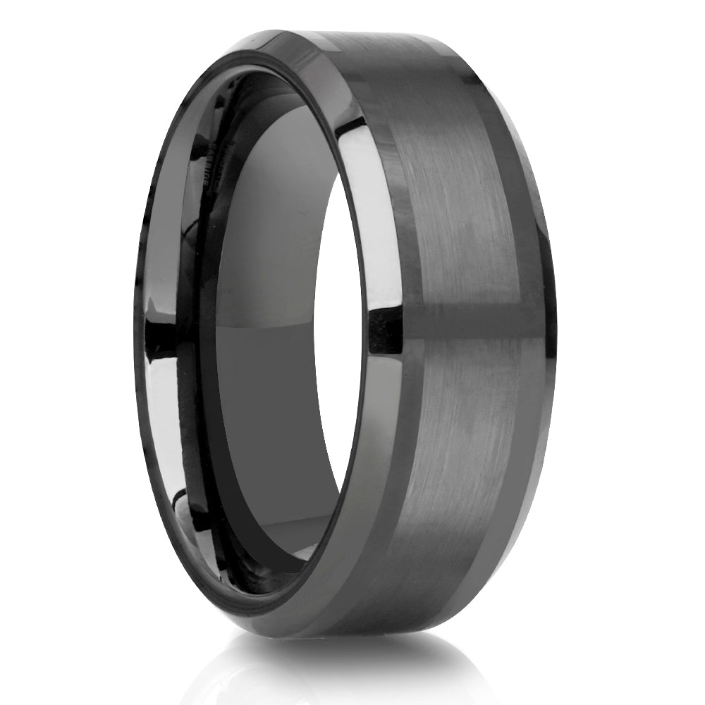Gunmetal Wedding Ring,8mm Tungsten Wedding Ring,Wedding Ring,Engagement Ring,Man's Ring,Brush