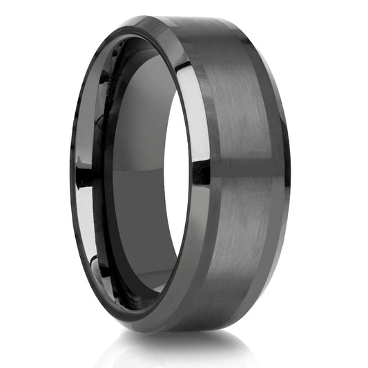 Gunmetal Wedding Ring,8mm Tungsten Wedding Ring,Wedding Ring,Engagement Ring,Man's Ring,Brush