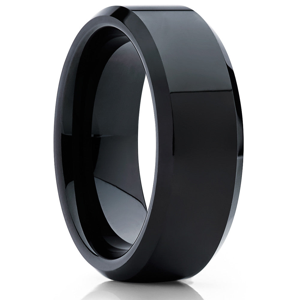 Black Tungsten Ring 8mm Wedding Ring Anniversary Ring Engagement Ring