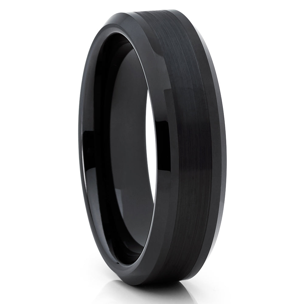 6mm Black Tungsten Ring Tungsten Carbide Ring,Engagement Ring Anniversary Ring