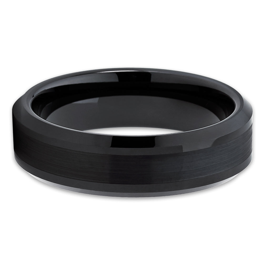 6mm Black Tungsten Ring Tungsten Carbide Ring,Engagement Ring Anniversary Ring