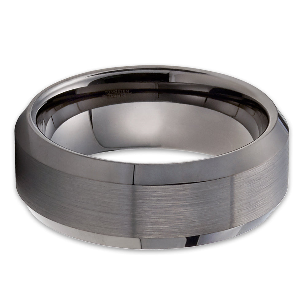 Gunmetal Wedding Ring,Tungsten Wedding Ring,Unique Wedding Ring,Anniversary Ring,8mm Ring