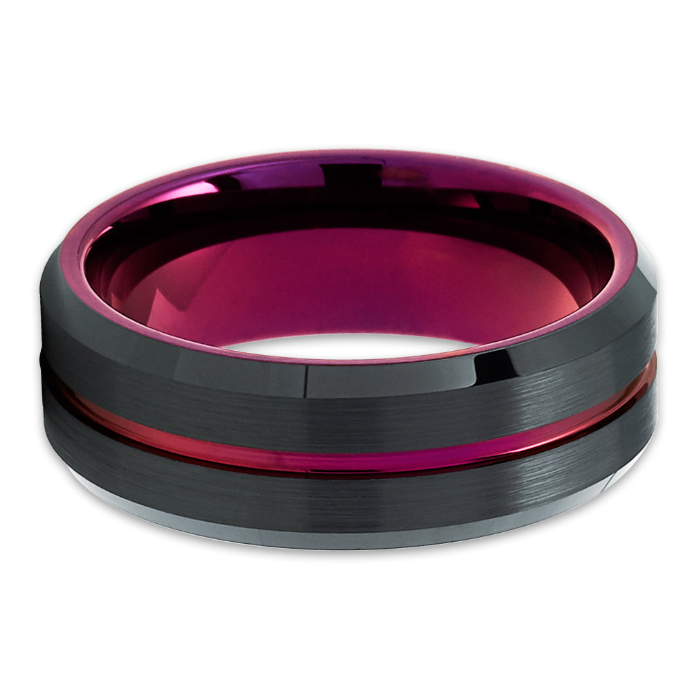 Purple Wedding Ring 8mm Tungsten Ring Engagement Ring Anniversary