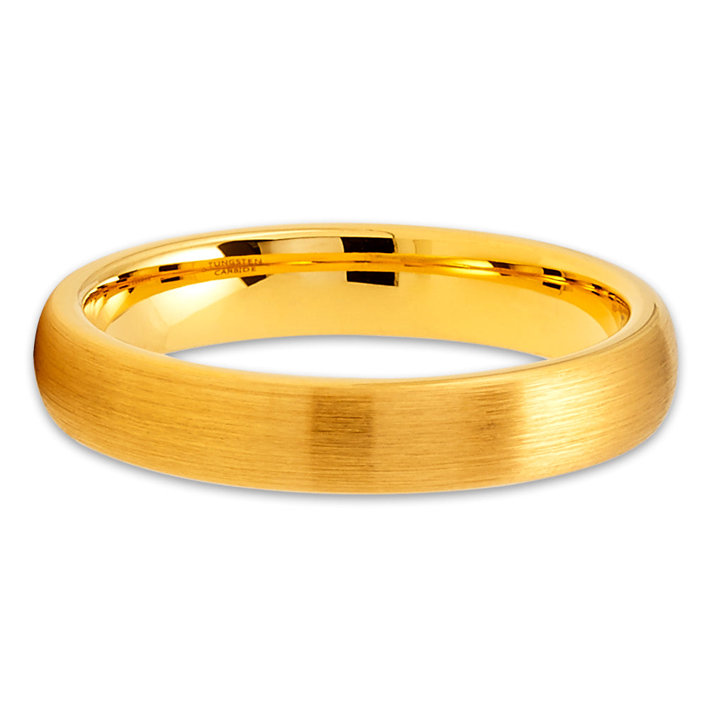 4mm Wedding Ring Tungsten Wedding Ring Yellow Gold Wedding Ring Tungsten Ring