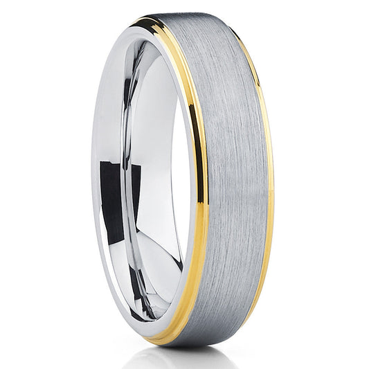 6mm Tungsten Wedding Ring Silver Wedding Ring Tungsten Carbide Ring Brush