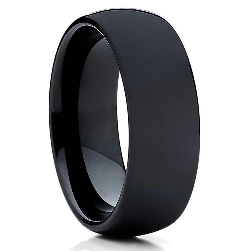 Black Tungsten Wedding Ring Matte Finished Ring Black Wedding Ring