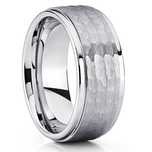 9mm Silver Tungsten Ring Engagement Ring Anniversary Ring Tungsten Carbide Ring