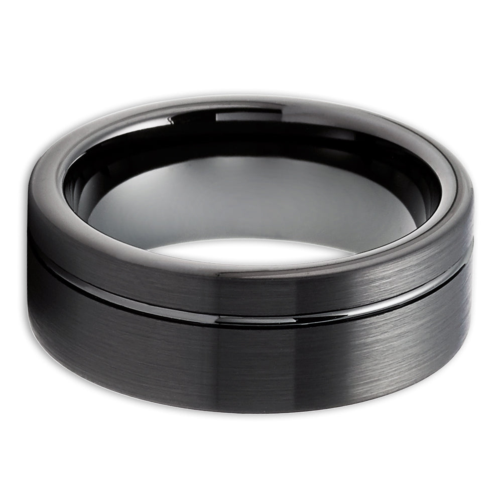 Black Wedding Ring Black Tungsten Ring 8mm Wedding Ring Tungsten Ring