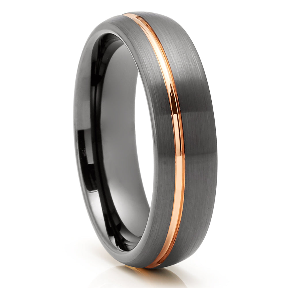 Gunmetal Wedding Ring,Rose Gold,Tungsten Wedding Ring,Engagement Ring,Anniversary Ring,6mm