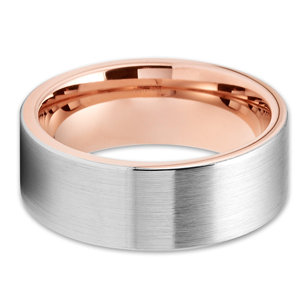 Silver Wedding Ring Tungsten Carbide Ring Engagement Ring Rose Gold
