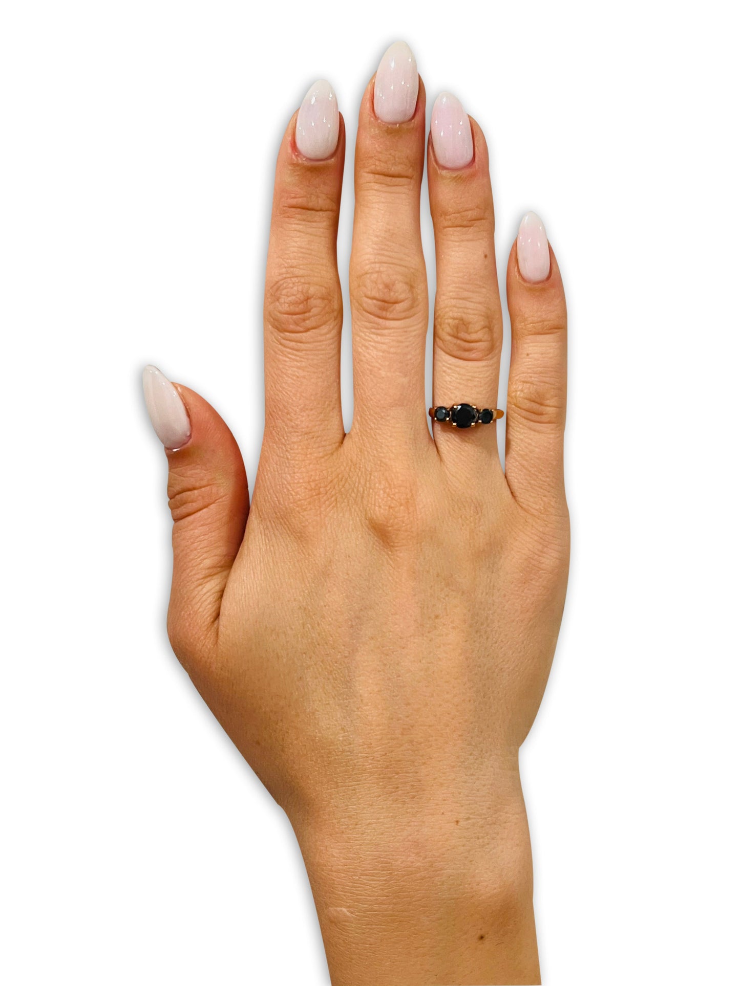 Rose Gold Titanium Wedding Ring Black CZ Wedding Ring Engagement Ring