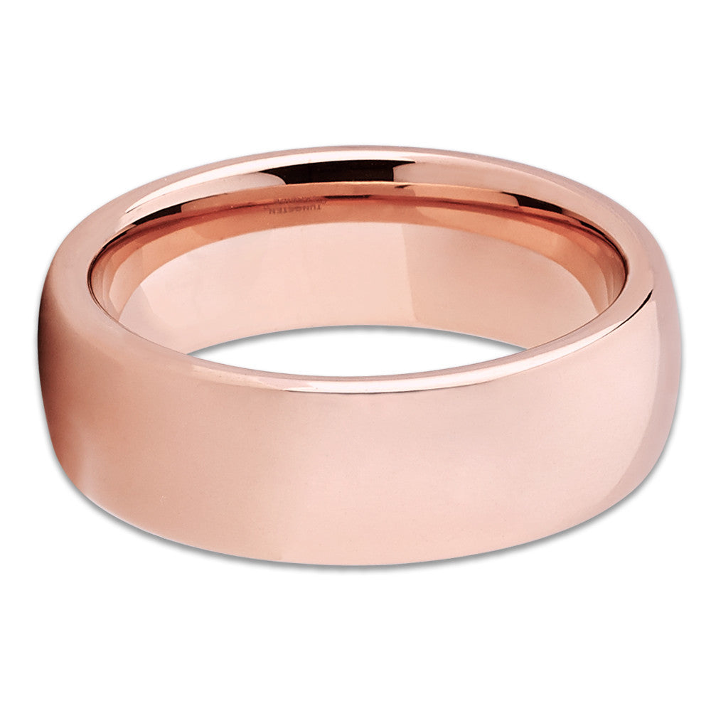 Rose Gold Wedding Ring 7mm Wedding Ring Engagement Ring Tungsten Ring