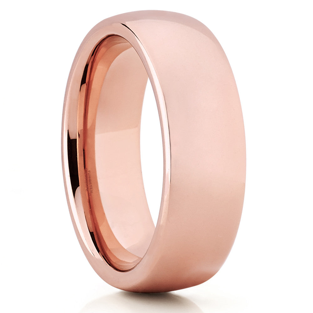 Rose Gold Wedding Ring 7mm Wedding Ring Engagement Ring Tungsten Ring