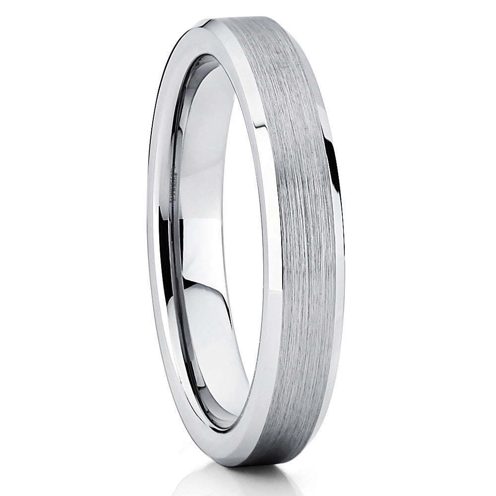 4mm Wedding Ring Tungsten Wedding Ring Silver Tungsten Ring Engagement Ring
