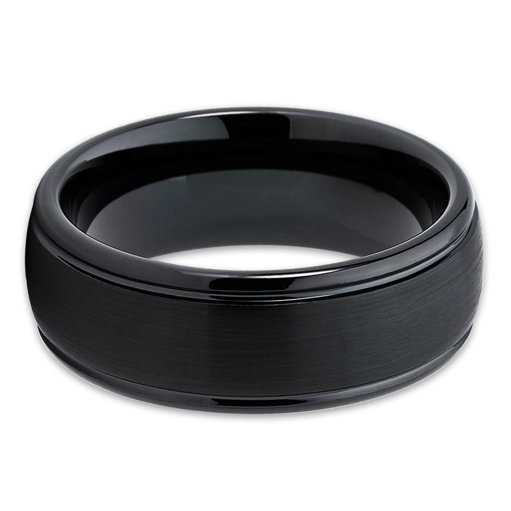 Black Wedding Ring Black Tungsten Ring Tungsten Carbide Ring Man's Wedding Ring 8mm