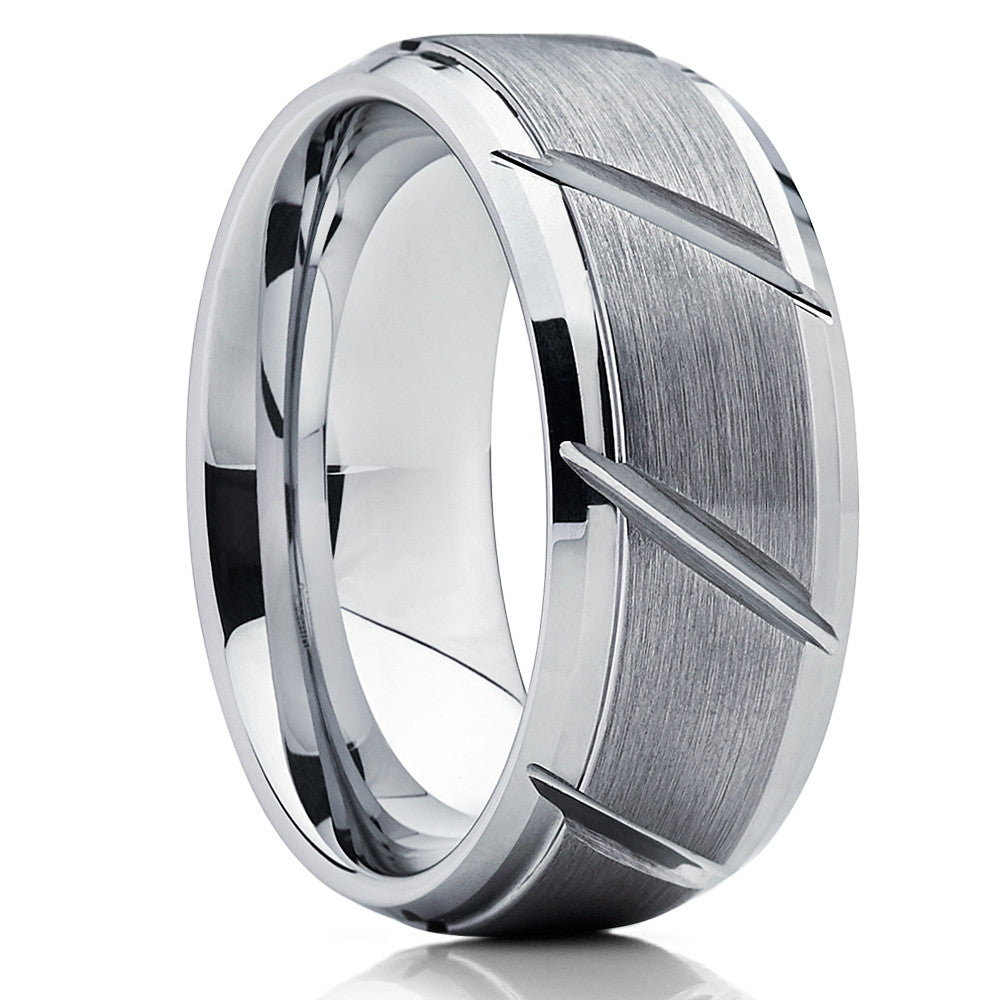 9mm Wedding Ring Silver Wedding Ring,Engagement Ring Tungsten Carbide Ring Unique