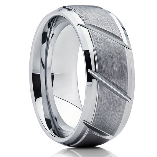 9mm Wedding Ring Silver Wedding Ring,Engagement Ring Tungsten Carbide Ring Unique