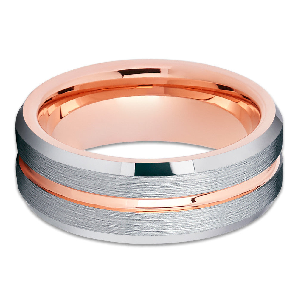 Rose Gold Wedding Ring Tungsten Wedding Ring Engagement Ring