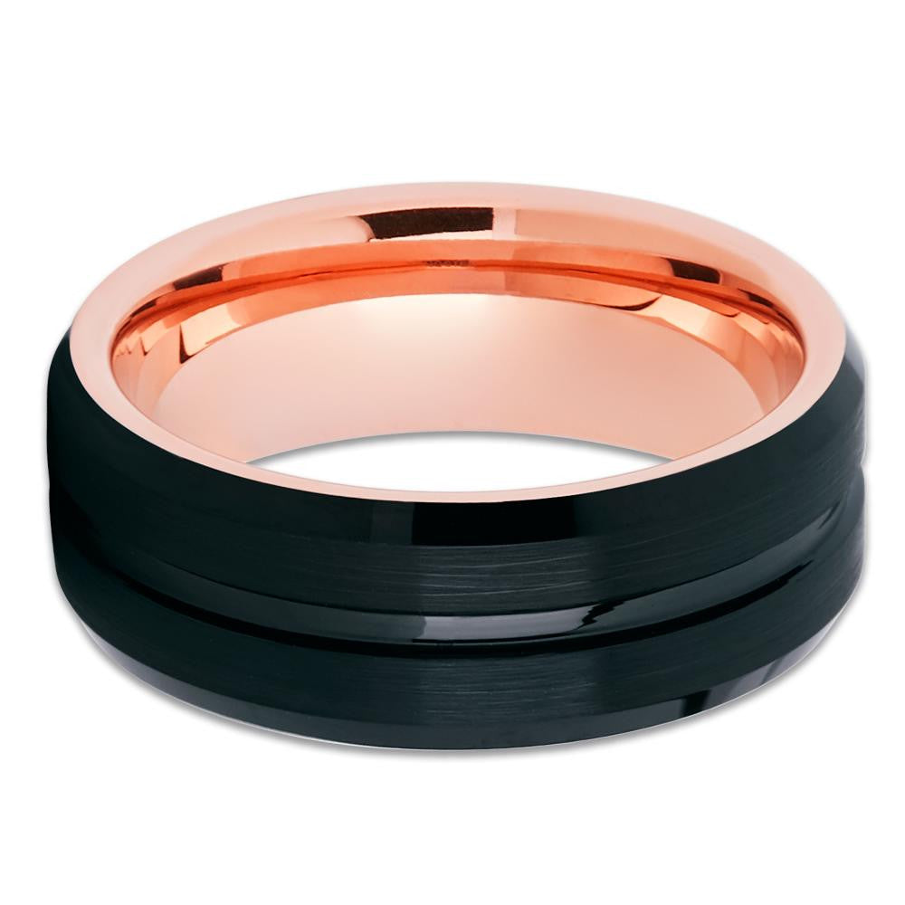 Man's Wedding Ring,Rose Gold Tungsten Ring,Engagement Ring,8mm Wedding Ring,Tungsten Carbide Ring,Engagement