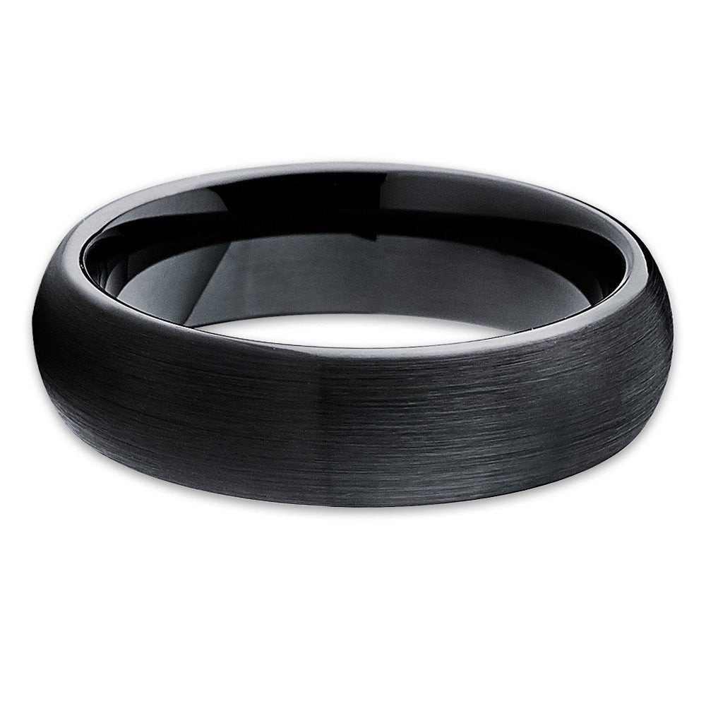 Black Tungsten Wedding Ring Black Tungsten Ring Dome Ring